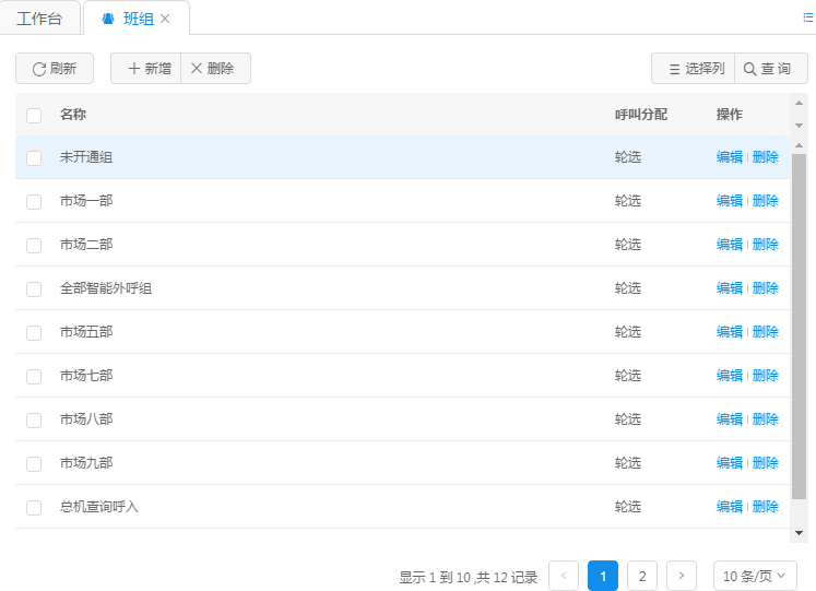 查询出符合条件的班组信息